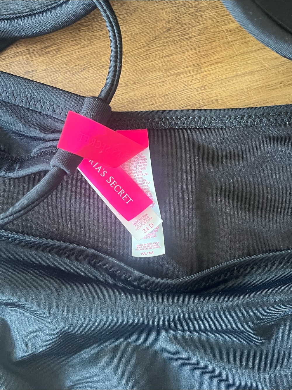 Victoria's Secret Black Tie-Side Push-Up Bikini Set - 34D / Medium - Picture 4 of 6